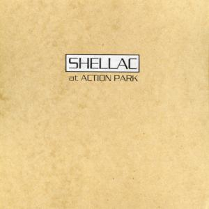 Shellac album At Action Park featuring only the band and album name on a yellow-ish background